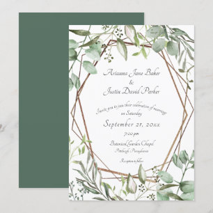 Woodland Botanical Eucalyptus Watercolor Wedding I Invitation
