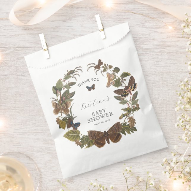 Woodland Botanical Gender Neutral Baby Shower Favour Bag (Clipped)