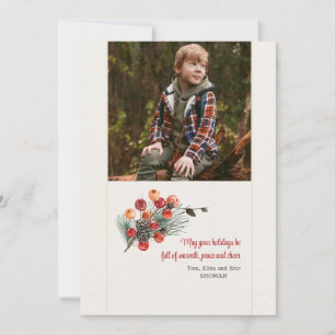 Woodland Bouquet Photo Holiday Card