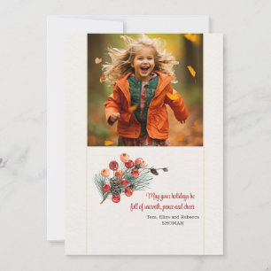Woodland Bouquet Photo Holiday Card
