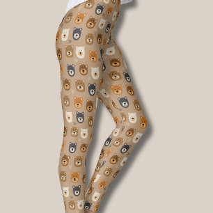 woodland brown bear leggings