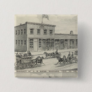 Woodland building, Yolo County farm 2 Inch Square Button