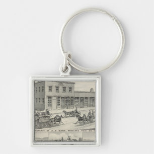 Woodland building, Yolo County farm Keychain