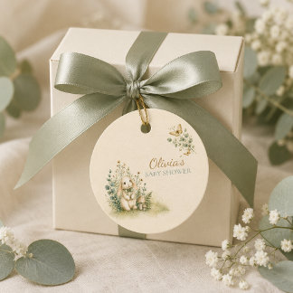 Woodland Bunny Baby Shower Favour Tags