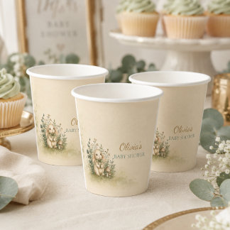 Woodland Bunny Baby Shower Paper Cups