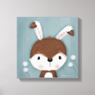 Woodland Bunny Portrait Canvas Print