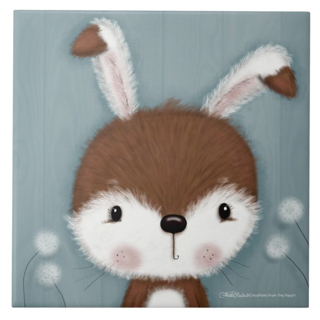 Woodland Bunny Portrait Tile (Front)