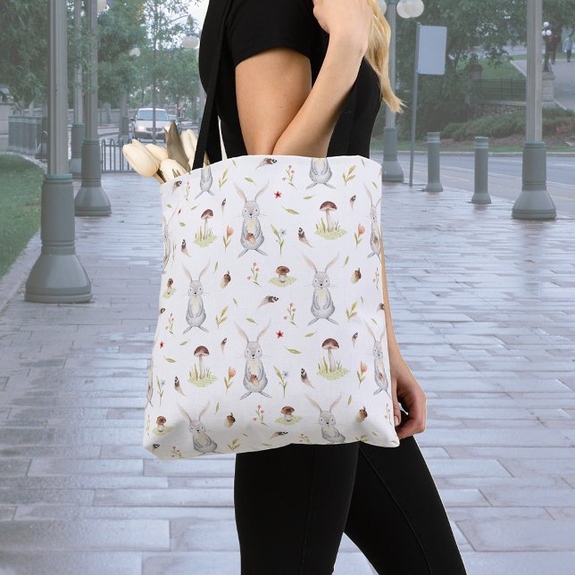 Woodland Bunny Print All Over Tote Bag (Creator Uploaded)