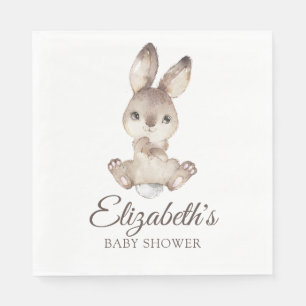 Woodland Bunny Rabbit Baby Shower for Boy or Girl Napkin