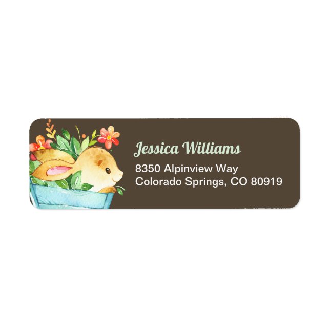 Woodland Bunny Return Address Label (Front)