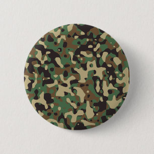 Woodland Camo 2 Inch Round Button