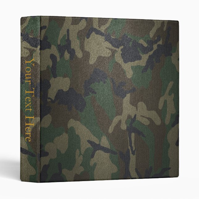Woodland Camo Fabric Binder (Front/Spine)