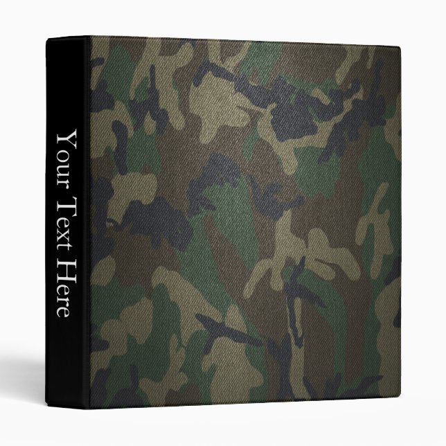 Woodland Camo Fabric Binder (Front/Spine)