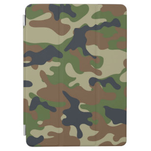 Dark Olive Green & Black Camo Pattern Camouflage | iPad Case & Skin