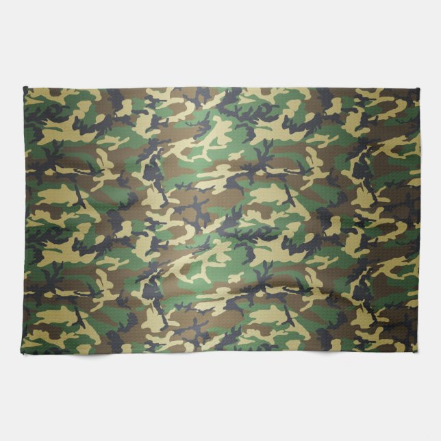 Woodland Camo Kitchen Towel (Horizontal)