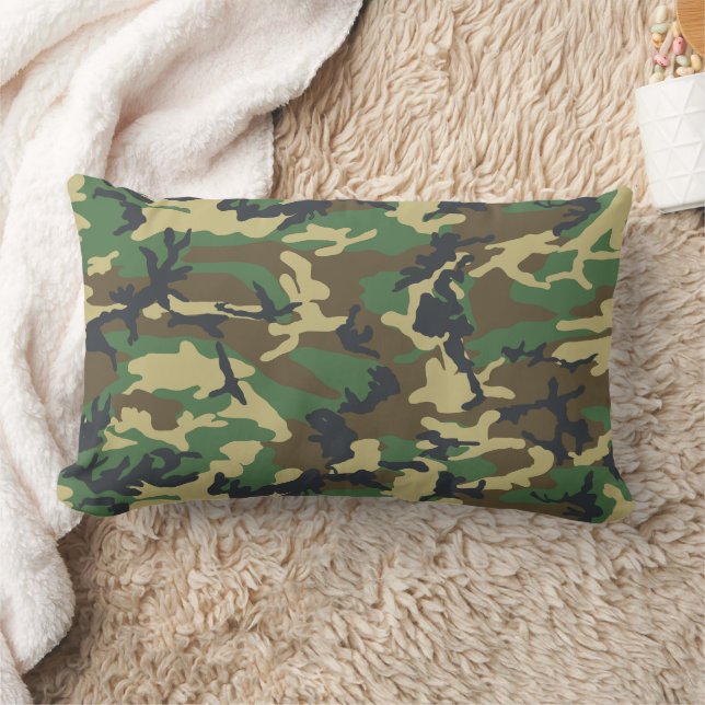 Woodland Camo Lumbar Pillow (Blanket)