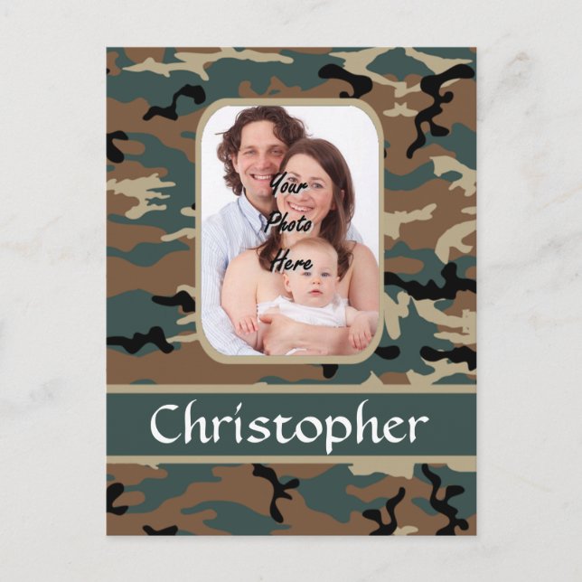 Woodland camo pattern postcard (Front)