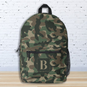 Woodland Camo Personalized Monogram Camouflage Printed Backpack
