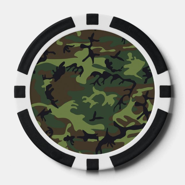 Woodland Camo Poker Chips (Front)