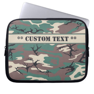 Woodland Camo w/ Custom Text Laptop Sleeve