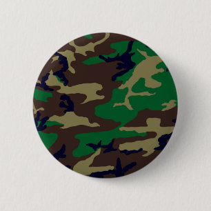 Woodland Camouflage 2 Inch Round Button