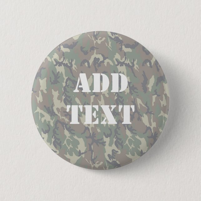Woodland Camouflage Background Lightened 2 Inch Round Button (Front)