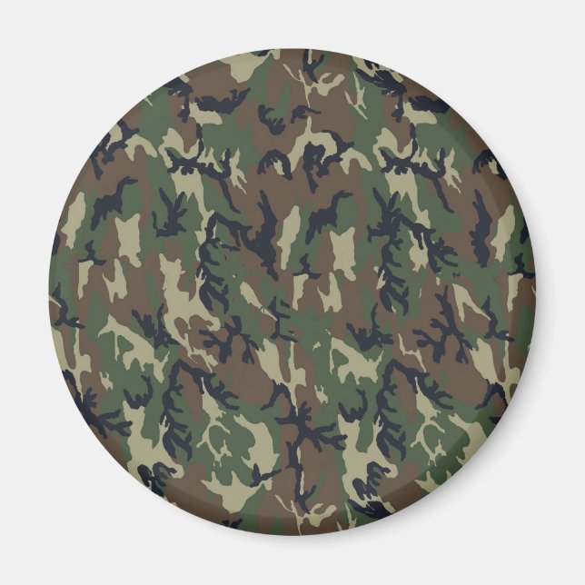 Woodland Camouflage Background Template Magnet (Front)