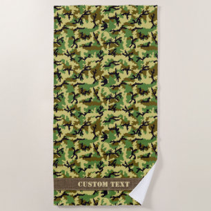 Woodland Camouflage Beach Towel