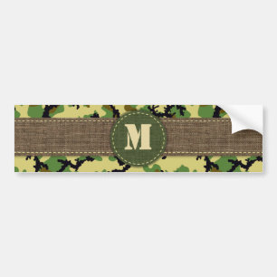 Woodland camouflage bumper sticker