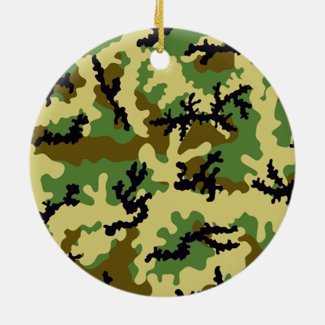 Woodland camouflage ceramic ornament (Back)