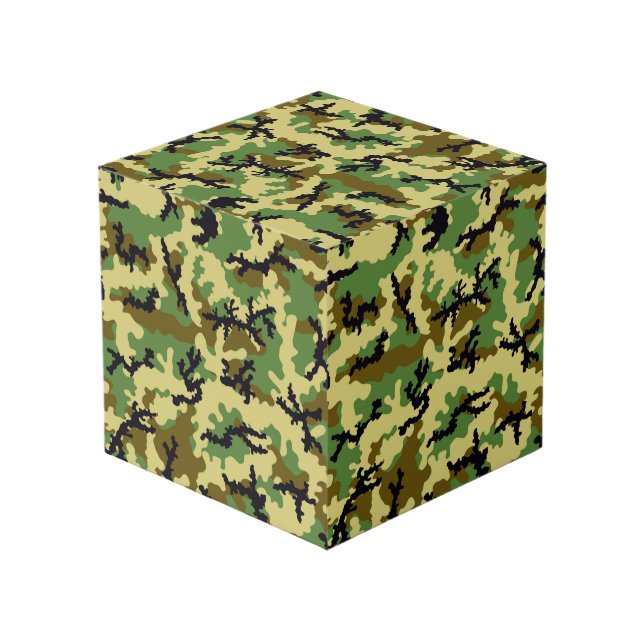 Woodland camouflage cube (Back Angled)