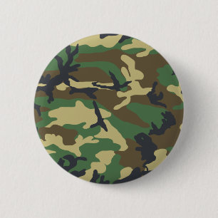 Woodland Camouflage Design 2 Inch Round Button