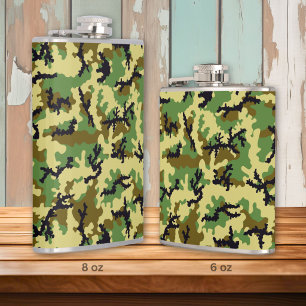 Woodland camouflage hip flask