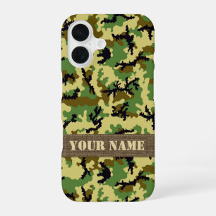 Woodland camouflage iPhone 16 case