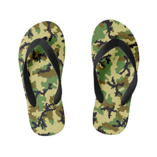 Woodland camouflage kid's flip flops