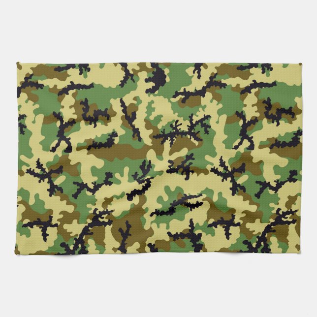 Woodland camouflage kitchen towel (Horizontal)