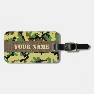 Woodland camouflage luggage tag