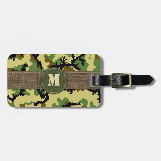Woodland camouflage luggage tag (Front Horizontal)