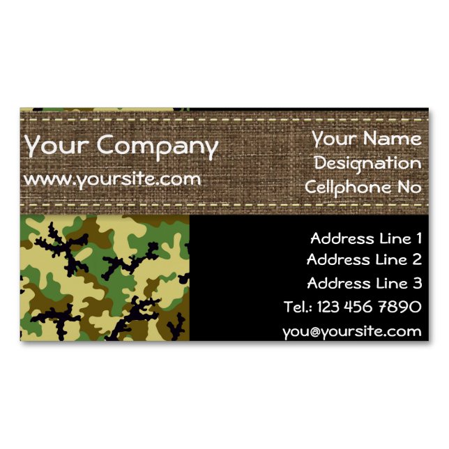 Woodland camouflage 	Magnetic business card (Front)