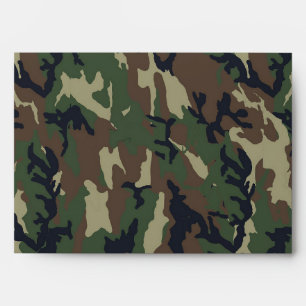 Woodland Camouflage Military Background Envelopes