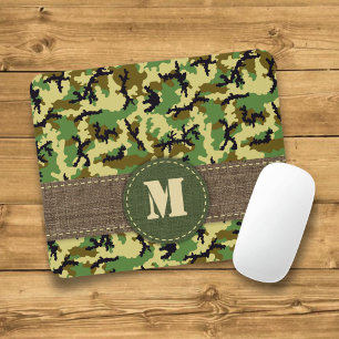 Woodland camouflage mouse pad