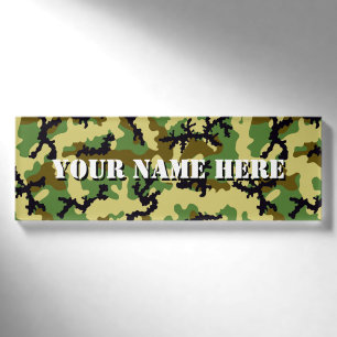 Woodland camouflage name tag