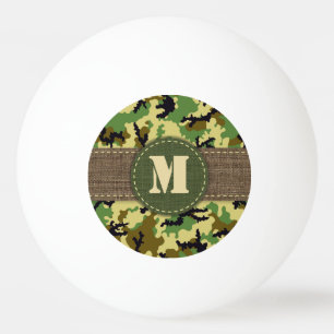 Woodland camouflage ping pong ball