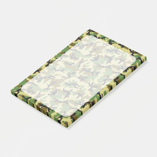 Woodland camouflage post-it notes (Angled)
