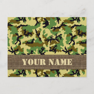 Woodland camouflage postcard