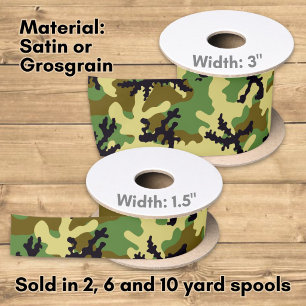 Woodland camouflage satin ribbon