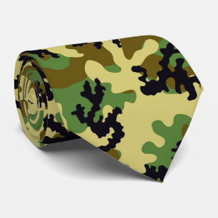 Woodland camouflage tie