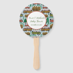 Woodland Camper Baby Boy Shower  Hand Fan