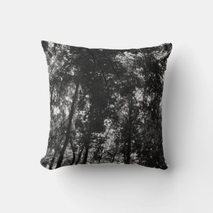 Woodland Canopy 01 BW Throw Pillow