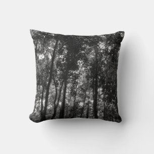 Woodland Canopy 02 BW Throw Pillow